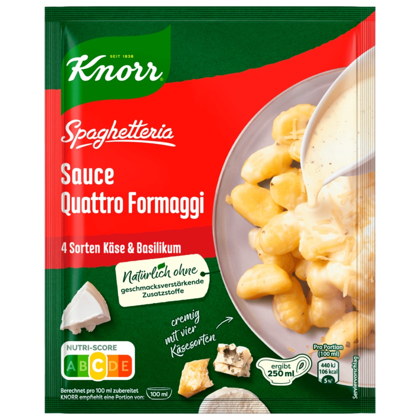 Knorr Spaghetteria Quattro Formaggi Soße 250 ml